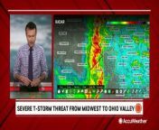 AccuWeather&#39;s Geoff Cornish provides the latest on severe storms barreling through the Midwest toward the Northeast.