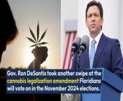 “So someone walking by an elementary school just sitting there toking up, that’s somehow okay?” DeSantis said on Wednesday.&#60;br/&#62;&#60;br/&#62;DeSantis blasted the cannabis companies that support legalization, all of whom were at the Benzinga Cannabis Conference only miles from him.