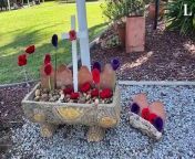 A crafts group in a West Tamworth retirement community is preparing a special crochet bouquet to commemorate Anzac Day 2024. Video by Jonathan Hawes