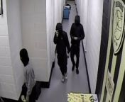 Three burglars scored an own goal after breaking into Burton Albion FC and signing a shirt with their initials.&#60;br/&#62;&#60;br/&#62;The League One club released CCTV of the raiders roaming the dressing room and players&#39; tunnel at the Pirelli stadium on Sunday (14/4) night.&#60;br/&#62;&#60;br/&#62;The yobs stole players’ personal possessions and protein bars during the raid which happened the day after the team won 2-1 away against Stevenage FC.&#60;br/&#62;&#60;br/&#62;Wearing balaclavas, the gang scaled the security fences at the stadium before &#60;br/&#62;breaking into the dressing rooms between 9.30pm and 9.50pm.&#60;br/&#62;&#60;br/&#62;Footage also shows them taunting security guards as they scrambled on a wall by the ground an hour before the burglary.&#60;br/&#62;&#60;br/&#62;Bizarrely, one of the yobs spots a first team shirt on a table and takes a pen to write his initials on the front. The club said the other two also signed the shirt.&#60;br/&#62;&#60;br/&#62;After taking valuables from the dressing room, they escaped by walking across the pitch.&#60;br/&#62;&#60;br/&#62;Stadium manager Ben Robinson said: &#92;