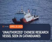 The Armed Forces of the Philippines is monitoring an ‘unauthorized’ Chinese-flagged research vessel spotted northeast of Viga, Catanduanes.&#60;br/&#62;&#60;br/&#62;Full story: https://www.rappler.com/philippines/china-research-vessel-spotted-coast-catanduanes-april-28-2024/&#60;br/&#62;
