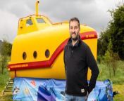 A lifeboat found floating in the sea after being stolen by pirates has been turned into a &#39;Yellow Submarine&#39; for glamping.&#60;br/&#62;&#60;br/&#62;Andy Barton, 58, transformed the discarded vessel into camp-site accommodation.&#60;br/&#62;&#60;br/&#62;It has a fully-equipped kitchen featuring a fridge, hob, sink, double-bed, single bunk-bed, a dining area with a sofa and an outdoor BBQ and firepit.&#60;br/&#62;&#60;br/&#62;The sub was originally used on a big tanker ship named &#39;Northsea Pioneer&#39; until it was attacked by Somali Pirates off the East African coast in 2019.&#60;br/&#62;&#60;br/&#62;The escaping pirates stole the vessel and years year the lifeboat was discovered drifting between the UK and northern Spain.&#60;br/&#62;&#60;br/&#62;Some friends of Andy&#39;s found the lifeboat off the coast of Portsmouth - and they held onto it until Andy decided to turn it into a fake submarine.&#60;br/&#62;&#60;br/&#62;Andy, a semi-retired engineer who lives in London, said: &#92;