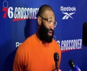 Sixers&#39; Frukan Korkmaz and Kyle O&#39;Quinn discuss the Reebok Art Crossover on the red carpet in Downtown Philadelphia.