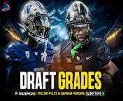 Taylor Kyles from CLNS Media teams up with The Draft Network&#39;s Damian Parson to hand out way-too-early-grades for the Patriots&#39; draft class!&#60;br/&#62;&#60;br/&#62;This episode of the Patriots Daily Podcast is brought to you by:&#60;br/&#62;&#60;br/&#62;Prize Picks! Get in on the excitement with PrizePicks, America’s No. 1 Fantasy Sports App, where you can turn your hoops knowledge into serious cash. Download the app today and use code CLNS for a first deposit match up to &#36;100! Pick more. Pick less. It’s that Easy! Go to https://PrizePicks.com/CLNS&#60;br/&#62;&#60;br/&#62;Take the guesswork out of buying NBA tickets with Gametime. Download the Gametime app, create an account, and use code CLNS for &#36;20 off your first purchase. Download Gametime today. Last minute tickets. Lowest Price. Guaranteed. Terms apply.&#60;br/&#62;&#60;br/&#62;#Patriots #NFL #NewEnglandPatriots