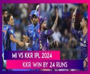 Kolkata Knight Riders defeated Mumbai Indians by 24 Runs to secure their seventh win of the IPL 2024. Defending 170 runs, KKR bowled out MI for 145.
