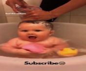 Cute Baby Bath Time #shorts from potato insertion in bath