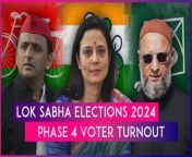 Nearly 53% voter turnout was recorded at 3 PM during the fourth phase of polling for the 2024 Lok Sabha elections. Polling was held on Monday, May 13, for 96 Lok Sabha seats spread across nine states and one Union Territory.&#60;br/&#62;