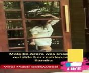 Malaika Arora was snapped outside her residence in Bandra