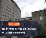 The foreign affairs department says it would ‘look into any reports of illegal and unlawful activities’ of diplomats posted in the Philippines.&#60;br/&#62;&#60;br/&#62;Full story: https://www.rappler.com/philippines/dfa-probe-reports-illegal-unlawful-activities-diplomats/