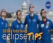 Astronauts Stephen Bowen, Woody Hoburg, Frank Rubio and Sultan Alneyadi are on a mission to get you ready for the upcoming total eclipse on Monday, April 8, 2024.&#60;br/&#62;&#60;br/&#62;Not in the path of the eclipse? Watch with us from anywhere in the world. We will provide live broadcast coverage from 1 to 4 p.m. EDT (1700 to 2000 UTC) on April 8. We’ll share conversations with experts and provide telescope views of the eclipse from several sites along the eclipse path: https://dai.ly/x8sbxng&#60;br/&#62;&#60;br/&#62;WARNING: Except during the brief totality phase of a total solar eclipse, when the Moon completely blocks the Sun’s bright face, it is not safe to look directly at the Sun without specialized eye protection designed for solar viewing. Indirect viewing methods, such as pinhole projectors, can also be used to experience an eclipse.