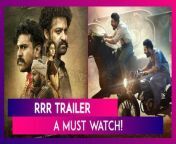 And it is here! The much awaited trailer of SS Rajamouli’s magnum opus RRR is out. The film features Jr NTR, Ram Charan, Alia Bhatt, Ajay Devgn, Olivia Morris, Samuthirakani, Shriya Saran, Alison Doody and Ray Stevenson. As expected, this one from Rajamouli is just amazing. The Baahubali director shows some stunning visuals in the film, which will really make you hold on to your seat. It seems, the film will give a thrilling theatrical experience. The 3.7 minute-long trailer opens with the introduction of Jr NTR’s character who plays Komaram Bheem. He is seen fighting off a tiger. Jr NTR plays the character which protects of the Gond tribe. Ram Charan plays the role of Alluri Sitarama Raju, a police official working for the British. Alia Bhatt plays a character named Sita. Her presence in the trailer is for such a short time that you will have to rewind and see again. The same applies for Ajay Devgn but there is one dialogue of him which features in the trailer. However, none of Alia’s dialogues feature in the trailer. Watch the video to know more.