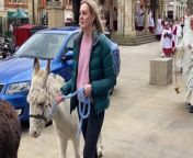The Palm Sunday procession in Peterborough from palm gay