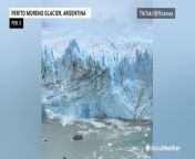This video captures the moment a large chunk of the Perito Moreno Glacier collapses into water in Argentina on Feb. 2.