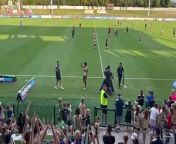 Newcastle Jets striker Sarina Bolden walks off to a rousing reception after scoring a hat-trick against Brisbane at Maitland Sportsground on February 17,2024.