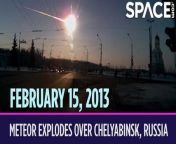 On February 15, 2013, a small asteroid exploded over the city of Chelyabinsk, Russia. &#60;br/&#62;&#60;br/&#62;The shock wave from this explosion damaged thousands of buildings, and almost 1,500 people were injured by broken glass and other debris. The explosion was more powerful than a nuclear bomb, and it was so bright that it briefly outshone the sun! No one saw this giant space rock coming. At 60 feet in diameter, it was the largest thing to fall from space in more than 100 years. It entered Earth&#39;s atmosphere traveling more than 60 times the speed of sound and exploded into countless pieces. The biggest fragments were later recovered in Lake Chebarkul.