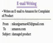 E-mail Writing : Writes an email to Amazon for Complaint of Product &#124; Product Defective Complaint latter &#124; NKJ Education &#60;br/&#62;&#60;br/&#62;Click here to subscribe to NKJ Education: https://youtube.com/@NKJEducation ———————————————————————— &#60;br/&#62;➡️ Follow My Wastaapp Channel :- ⬇️&#60;br/&#62;https://whatsapp.com/channel/0029Va9XxVpHrDZisPRZ831u&#60;br/&#62; &#60;br/&#62;➡️ Follow My Dailymotion Channel :- ⬇️&#60;br/&#62;https://www.dailymotion.com/nkjeducation&#60;br/&#62;————————————————————————&#60;br/&#62;&#60;br/&#62;@NKJEducation&#60;br/&#62;&#60;br/&#62;#email &#60;br/&#62;#emailwriting&#60;br/&#62;#nkjeducation&#60;br/&#62;#email_writing&#60;br/&#62;#complaintletter &#60;br/&#62;#productdefectiveletter&#60;br/&#62;#emailamazon&#60;br/&#62;#complaintemail&#60;br/&#62;#productcomplaint&#60;br/&#62;&#60;br/&#62;Writes an email to Amazon for Complaint of Product, Amazon write a letter for Complaint of Product, product is defective write a letter of Amazon, product is defective write a email to Amazon, email writing, std 10 imp email, std 12 imp email, how to write a email of Amazon for product complaint, nkj education, NKJ Education