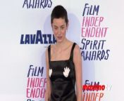 https://www.maximotv.com &#60;br/&#62;B-roll footage: Emma Corrin on the blue carpet at the 39th annual Film Independent Spirit Awards on Sunday, February 25, 2024, at 1550 Pacific Coast Highway, Lot 1, North Santa Monica, California, USA. The Spirit Awards are Film Independent’s largest annual celebration, making year-round programming for filmmakers and film-loving audiences possible while amplifying the voices of independent storytellers and celebrating their diversity, originality, and uniqueness of vision. This video is only available for editorial use in all media and worldwide. To ensure compliance and proper licensing of this video, please contact us. ©MaximoTV