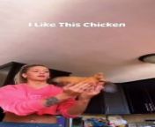 Girl oops moment caused by chicken