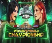 WWE Wrestlemania XL - Rhea Ripley vs Becky Lynch Official Match Card (2180p 4K) from wwe cum