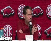 Complete postgame press conference with Arkansas Razorbacks&#39; Tramon Mark, Trevon Brazile and coach Eric Musselman after downing the Vanderbilt Commodores in the opening night of the SEC Championship in Nashville, Tenn.