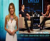 Lindsay Lohan takes over Chelsea Lately as guest host and throws in a dig at One Direction&#39;s Harry Styles.