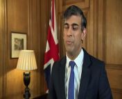 Prime Minister Rishi Sunak has confirmed the RAF were involved in shooting down a number of attack drones that Iran had sent to Israel. Report by Etemadil. Like us on Facebook at http://www.facebook.com/itn and follow us on Twitter at http://twitter.com/itn