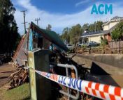 A couple have had a lucky escaped while staying in an Airbnb granny flat which began to wash away in floodwaters after torrential rain hit the Illawarra region on April 5.
