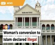 Justice Quay Chew Soon says the conversion as a minor goes against Penang’s state Islamic laws which require the consent of both parents.&#60;br/&#62;&#60;br/&#62;Read More: https://www.freemalaysiatoday.com/category/nation/2024/04/16/sabah-womans-conversion-to-islam-declared-illegal/&#60;br/&#62;&#60;br/&#62;Laporan Lanjut: https://www.freemalaysiatoday.com/category/bahasa/tempatan/2024/04/16/pengislaman-wanita-sabah-tak-sah/&#60;br/&#62;&#60;br/&#62;Free Malaysia Today is an independent, bi-lingual news portal with a focus on Malaysian current affairs.&#60;br/&#62;&#60;br/&#62;Subscribe to our channel - http://bit.ly/2Qo08ry&#60;br/&#62;------------------------------------------------------------------------------------------------------------------------------------------------------&#60;br/&#62;Check us out at https://www.freemalaysiatoday.com&#60;br/&#62;Follow FMT on Facebook: https://bit.ly/49JJoo5&#60;br/&#62;Follow FMT on Dailymotion: https://bit.ly/2WGITHM&#60;br/&#62;Follow FMT on X: https://bit.ly/48zARSW &#60;br/&#62;Follow FMT on Instagram: https://bit.ly/48Cq76h&#60;br/&#62;Follow FMT on TikTok : https://bit.ly/3uKuQFp&#60;br/&#62;Follow FMT Berita on TikTok: https://bit.ly/48vpnQG &#60;br/&#62;Follow FMT Telegram - https://bit.ly/42VyzMX&#60;br/&#62;Follow FMT LinkedIn - https://bit.ly/42YytEb&#60;br/&#62;Follow FMT Lifestyle on Instagram: https://bit.ly/42WrsUj&#60;br/&#62;Follow FMT on WhatsApp: https://bit.ly/49GMbxW &#60;br/&#62;------------------------------------------------------------------------------------------------------------------------------------------------------&#60;br/&#62;Download FMT News App:&#60;br/&#62;Google Play – http://bit.ly/2YSuV46&#60;br/&#62;App Store – https://apple.co/2HNH7gZ&#60;br/&#62;Huawei AppGallery - https://bit.ly/2D2OpNP&#60;br/&#62;&#60;br/&#62;#FMTNews #GeorgeTownHighCourt #QuayChewSoon #Islamic