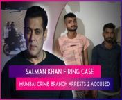 Mumbai Crime Branch has arrested two people for their alleged involvement in the firing incident outside Salman Khan’s residence in Mumbai’s Bandra. Mumbai Police confirmed to ANI that two accused were caught in Gujarat&#39;s Bhuj late on April 15 night. The accused will be brought to Mumbai for further probe. Bullet shots were fired outside Salman Khan’s residence in Bandra on April 14 morning. Two unidentified men had opened fire at the actor’s residence. Watch the video to know more.&#60;br/&#62;