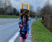 A runner who completed 30 marathons in as many days is taking on the London Marathon this Sunday - with a 30kg fridge on her back.&#60;br/&#62;&#60;br/&#62;Laura Bird, 31, has clocked up an incredible more than 300 miles and gone through three pairs of trainers while preparing for and completing races. &#60;br/&#62;&#60;br/&#62;In 2020, she ran 10 marathons in 10 days in 10 different towns and cities across the UK.&#60;br/&#62;&#60;br/&#62;In her latest challenge, Laura will be running the 26.2 mile course with a fridge strapped to her back - and aims to complete it in less than 6 hours.&#60;br/&#62;&#60;br/&#62;Her endeavours have seen her raise £12,550 for East Anglian Air Ambulance after they saved her life in 2010 when she attempted to take her life by jumping in front of a lorry - aged 18. &#60;br/&#62;&#60;br/&#62;Laura, an environmental consultant, from St Ives, Cambridgeshire, said: &#92;