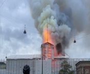 180ft spire collapses as blaze engulfs Copenhagen&#39;s 17th-century stock exchangeReuters
