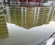 Flooded street in Al Barsha 1 from bras in