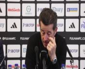Fulham boss Marco Silva on the hard work from his side despite suffering a 3-1 defeat to Liverpool in the Premier League&#60;br/&#62;Craven Cottage, Fulham, London, UK