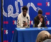 Joel Embiid discusses the Sixers&#39; bounce-back win against the Kings