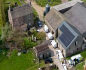 These first pictures reveal the remote farm where a suspected burglar was shot dead and a second injured during an alleged break-in.&#60;br/&#62;&#60;br/&#62;The drone shots show two police vans and four other unmarked vehicles parked beside the two-story Mosley Hall Farm, in the Peak District today (Thurs).&#60;br/&#62;&#60;br/&#62;And dozens of forensic investigators were also spotted working at the isolated address, which is set amongst rolling fields near Whaley Bridge, Derbys.&#60;br/&#62;&#60;br/&#62;Today (Thurs) nobody was answering calls to the farm, which is believed to house a dairy cow milking operation and also have a flock of sheep.&#60;br/&#62;&#60;br/&#62;The images come after police arrested a man in his 50s on suspicion of murder and attempted murder following a disturbance at the property on Wednesday (May 1).&#60;br/&#62;&#60;br/&#62;They had been called out to the farm, just off Eccles Road, at around at 1.20am where they found a man with fatal gunshot wounds at the scene who later died.&#60;br/&#62;&#60;br/&#62;He has been named locally as Marcus Smith, 19, a former pupil from nearby Chapel-en-le-Frith High School. &#60;br/&#62;&#60;br/&#62;Police have confirmed the deceased is not the owner of the property. &#60;br/&#62;&#60;br/&#62;A second man, in his teens, who was found with a gunshot wound in the same road, was rushed to hospital and since arrested on suspicion of aggravated burglary.&#60;br/&#62;&#60;br/&#62;A third male suspect, in his 20s, was arrested around two miles away by armed cops who swooped on a car on the A6 in nearby Chapel-en-le-Frith.&#60;br/&#62;&#60;br/&#62;Footage on social media appeared to show armed officers pulling over a white BMW car near a set of traffic lights.&#60;br/&#62;&#60;br/&#62;Police also confirmed that they had received reports of a burglary at the property on Tuesday (April 30) at around 3.30pm, where officers attended. &#60;br/&#62;&#60;br/&#62;And at this stage, they are keeping an open mind as to whether the two incidents are linked.&#60;br/&#62;&#60;br/&#62;A police cordon remains in place at two houses in Eccles Road and police say they will stay there for some time while investigations continue.&#60;br/&#62;&#60;br/&#62;While they added that Eccles Road is currently closed from the junction with Milton Lane and is expected to remain shut for some time to come.&#60;br/&#62;&#60;br/&#62;Chief Superintendent Dave Kirby, of Derbyshire Police, said: “I’d like to thank the local community for all their support during this investigation so far.&#60;br/&#62;&#60;br/&#62;“We appreciate the impact that an incident like this can have on communities so we are grateful to all those who have helped during these early stages.&#60;br/&#62;&#60;br/&#62;“Officers will remain at the scene today and for some time to come as the investigations continue.&#60;br/&#62;&#60;br/&#62;“If anyone does have any information, we’d ask them to please contact us.&#92;