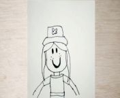 How to draw Roblox Girl Avatar from d4c roblox