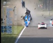 WEC 2024 6H Spa Race Bamber Gelael Massive Crash Flip from huge toy anal