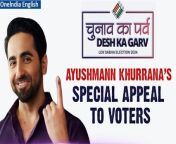 Actor Ayushmann Khurrana has been roped in by the Election Commission of India to urge youngsters to vote in the upcoming Lok Sabha elections. The 39-year-old actor features in the ECI’s campaign video that encourages the youth to exercise their franchise in the upcoming elections. The ECI wants the maximum number of citizens to participate in polling and exercise their votes to select the right candidates as their representatives. Taking it to social media platforms, the ECI has shared a video, in which Ayushmann Khurrana can be seen making a special appeal to voters. &#60;br/&#62; &#60;br/&#62; &#60;br/&#62;#LSpolls2024 #AyushmannKhurrana #ChunavParv #AyushmanKhuranaUrgesYoungstersToVote #ElectionCommission #India #YouthEngagement #Election2024 #CelebrityEndorsement #YouthVote #PoliticalEngagement&#60;br/&#62;~HT.178~PR.152~ED.103~GR.124~