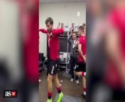 Georgia's viral locker room celebration from madsag room