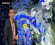 A band of rain affecting central and southern England slowly makes its way northwards through the day, with showers over Northern Ireland turning to longer spells of wet weather through the afternoon. A few showers for Wales and the south west of England, as well as parts of northern Scotland. The band of persistent rain will move north through the evening and overnight, bringing some heavy rain to eastern parts of Northern Ireland. This is the Met Office UK Weather forecast for the afternoon of 26/03/24. Bringing you today’s weather forecast is Aidan McGivern.