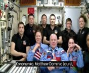 Russian Soyuz brings crew of 3 to the International Space Station Two days after launch, a Russian Soyuz crew ferry ship caught up with the International Space Station Monday and moved in for a picture-perfect docking, bringing two short-duration crew members and a NASA astronaut starting a six-month stay in orbit.