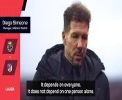 Atletico Madrid boss Diego Simeone laments the progress made by society to help fight racism in football.