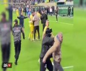 WATCH: Oleksandr Zinchenko intervenes when guard stops fan rushing the field from field sex