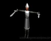 A video, of the Bodine 3D model. Bodine is equipped with his sword and dagger. Created by Scott Snider using 3DS MAX. Uploaded 03-28-2024.
